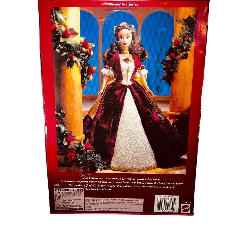 Vtg Holiday Princess Belle Disney 1997 Beauty and the Beast Doll 16710 NIB NRFB - Picture 5 of 6
